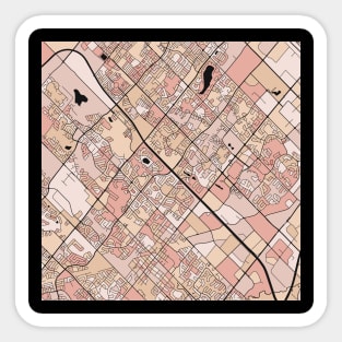 Brampton Map Pattern in Soft Pink Pastels Sticker